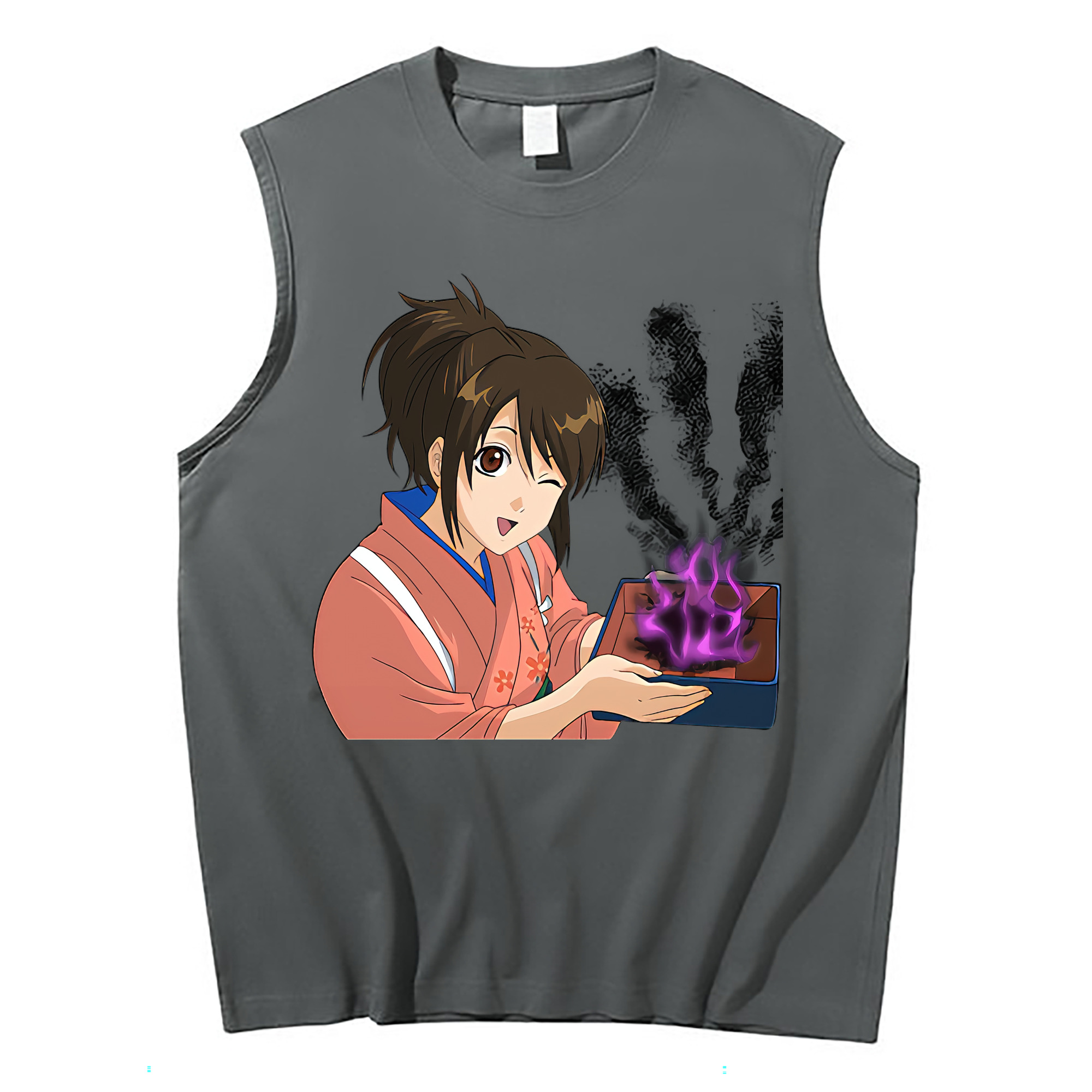 （画像用） ぎんたま 坂田銀時（さかたぎんとき） 神楽 志村新八（しむら しんぱち） GINTAMA Sakata Gintoki Kagura Shimura Shinpachi コットン100％タンクトップ（フロントプリント）